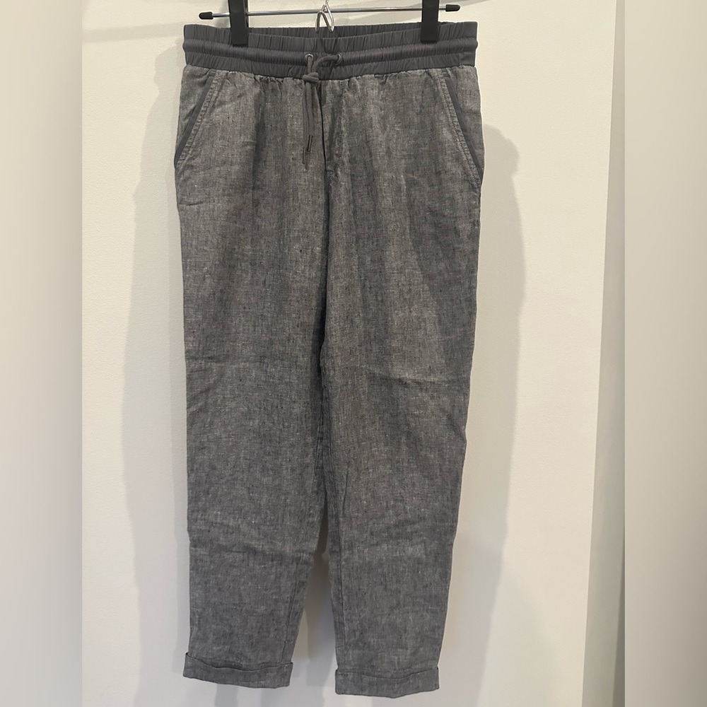 Athleta linen jogger pants Heather grey